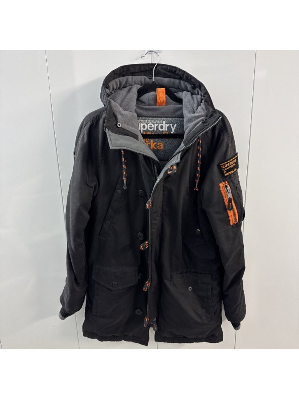 Vintage SUPERDRY Microfibre Parka Coat S Jacket Y2K First Ed Military SD3 NB3